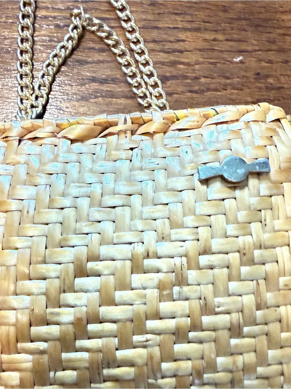 Woven Straw Clutch Bag in Yellow